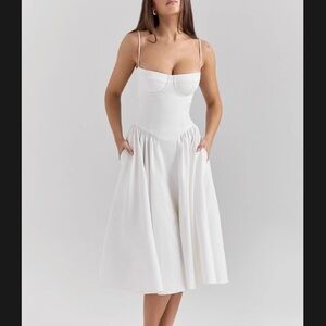 House of cb Samaria White Midi Dress - new, size small
